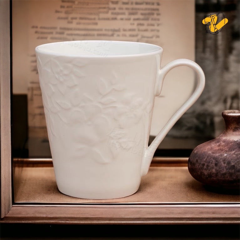 Bone China Embossed Coffee Mug (400ml)