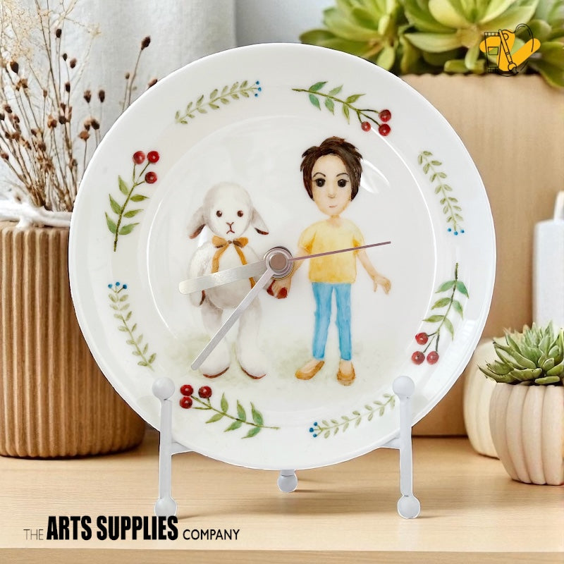 Bone China Plate with Clockworks & Dial (8")