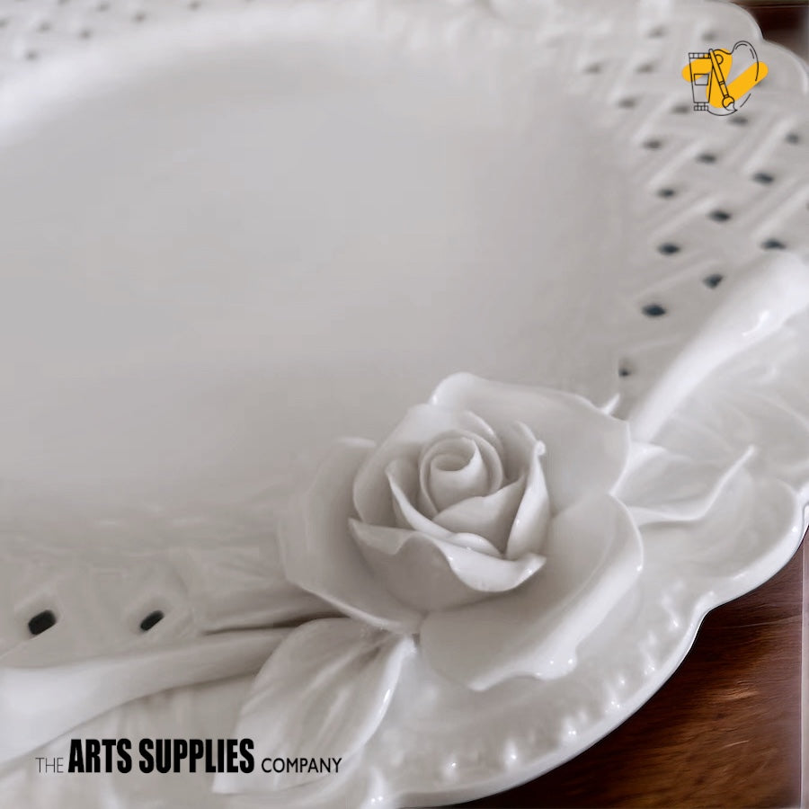 Handmade Sculpted Roses | Openwork Round Plate