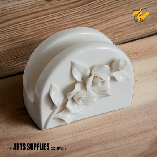 Handmade Sculpted Roses | Half-moon Napkin Holder