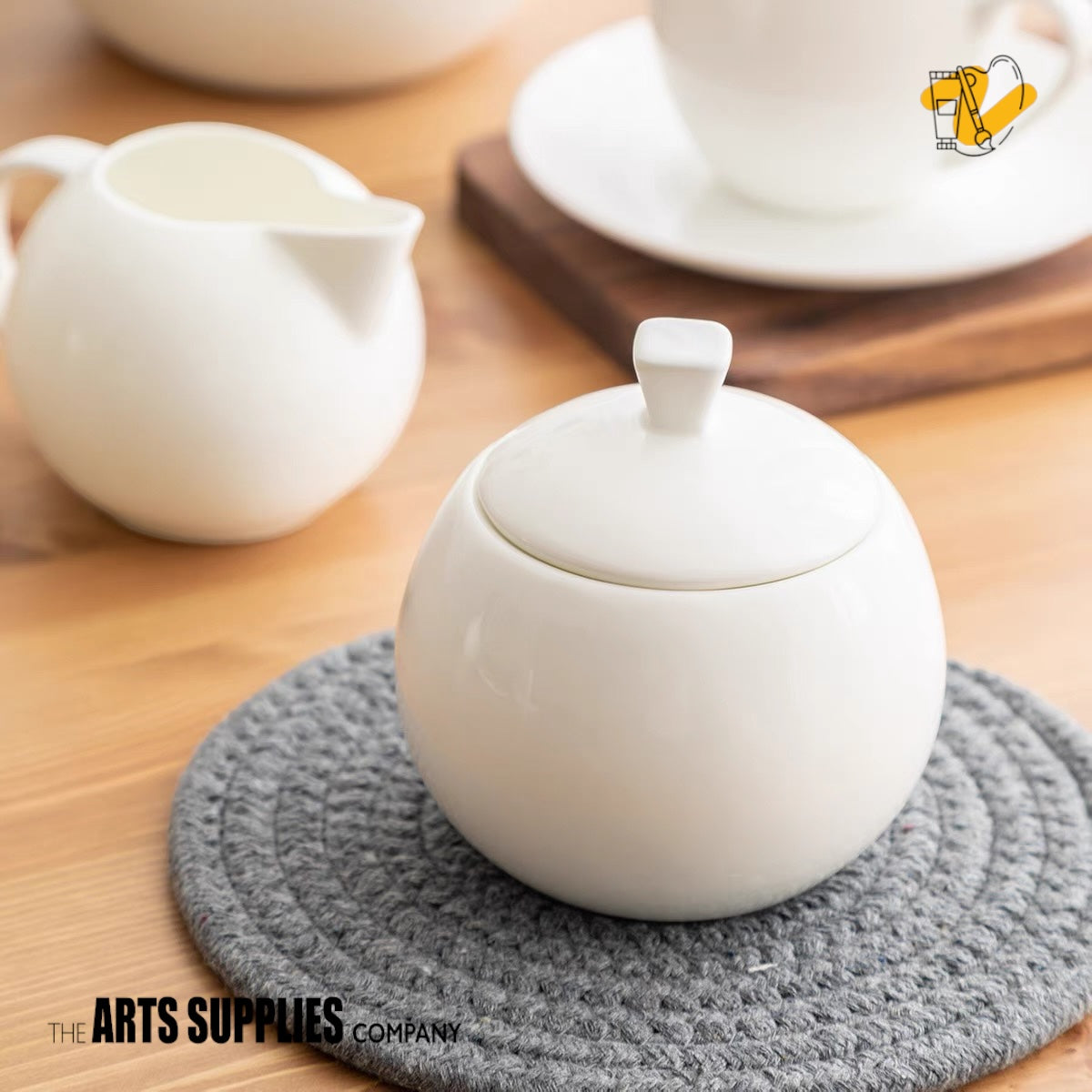Square Knob Collection | Sugar Pot with Lid (440ml)