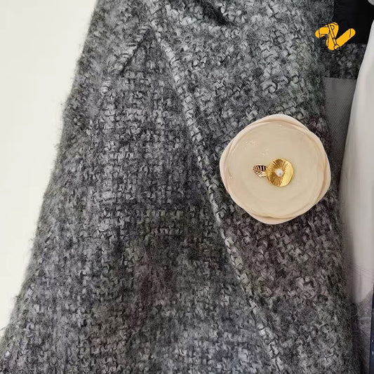 Fabric and Beads Fashion Brooch