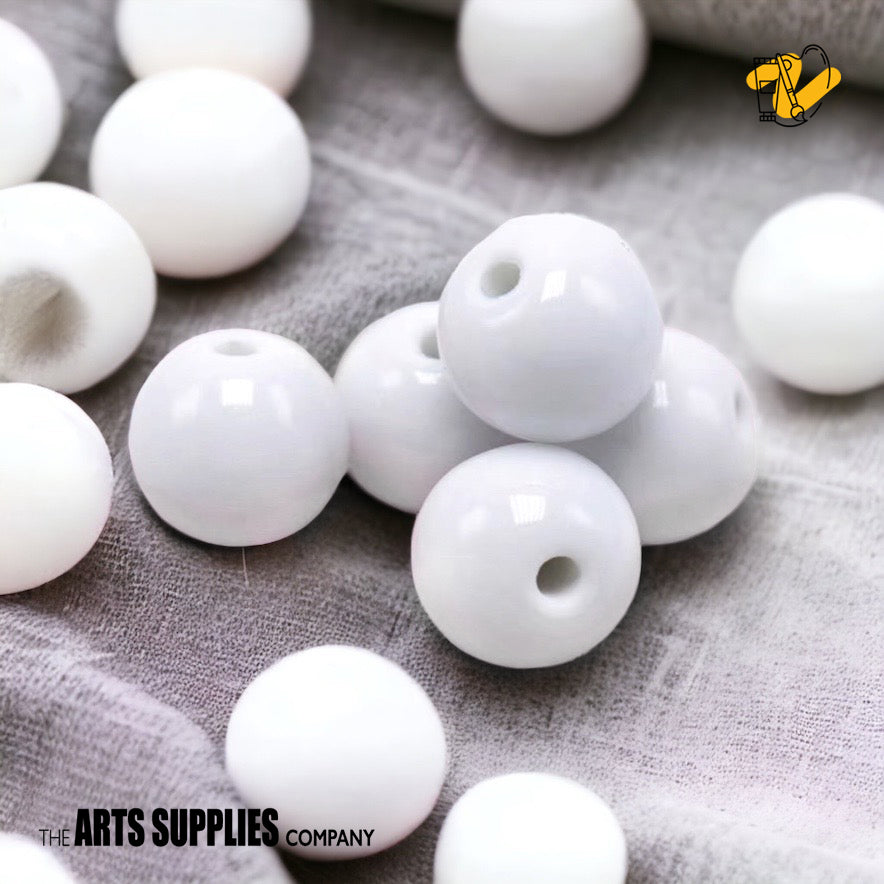 Beads | Porcelain Round Beads (6 Sizes, Pack of 50)