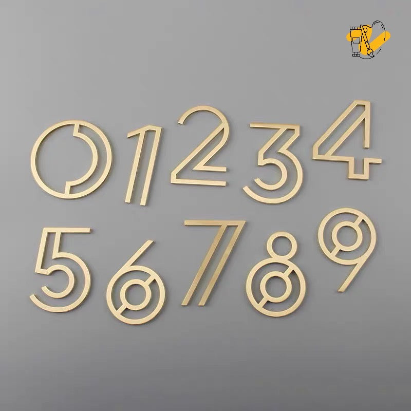 Designer Brass Number Signage