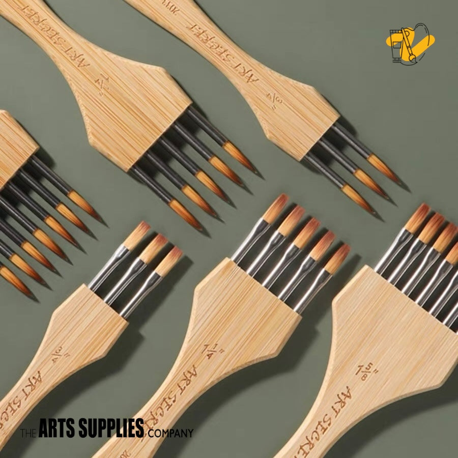 Goat & Synthetic Blend Multi-Header Brecher Flat Brush (Set of 3 Sizes)