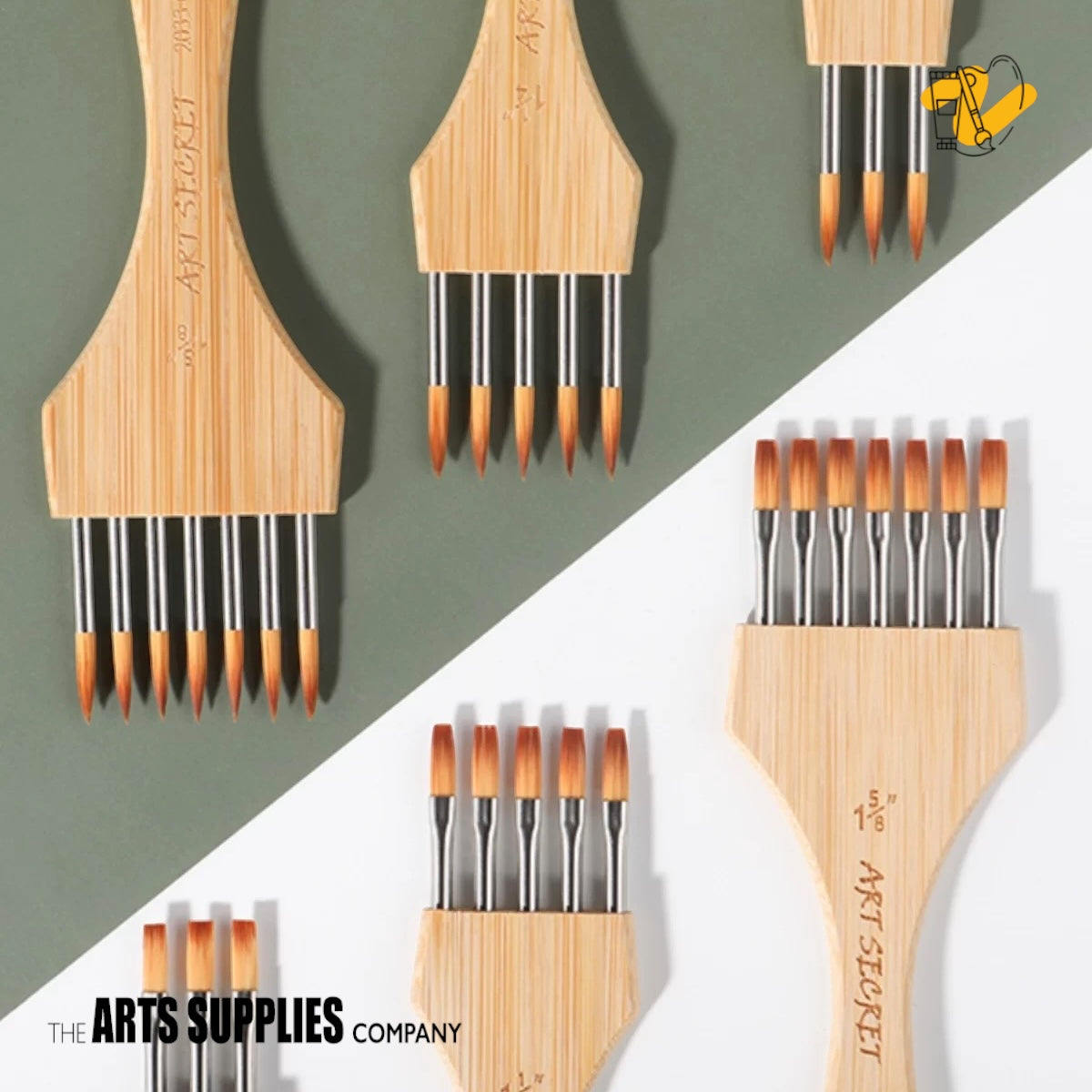 Goat & Synthetic Blend Multi-Header Brecher Flat Brush (Set of 3 Sizes)