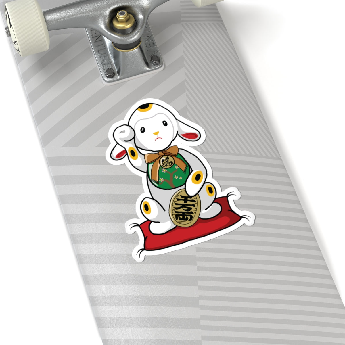 Maneki-Neko Lamb Stickers, Cute Stickers for Laptops, Japanese Decor, Gift for Lamb Lovers, Kawaii Accessories, Home and Office Decoration
