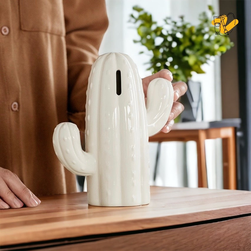 White Catus Coin Bank