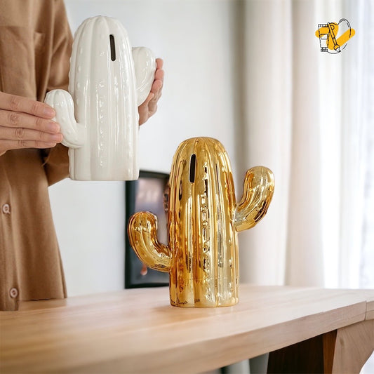 Gold Catus Coin Bank