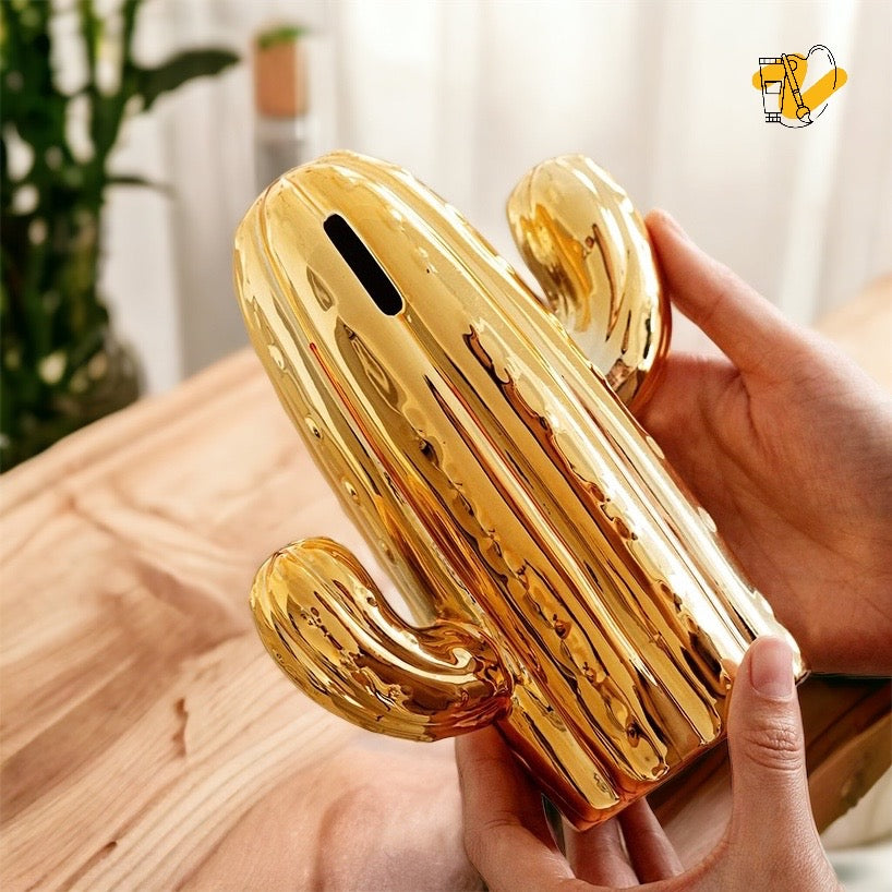Gold Catus Coin Bank