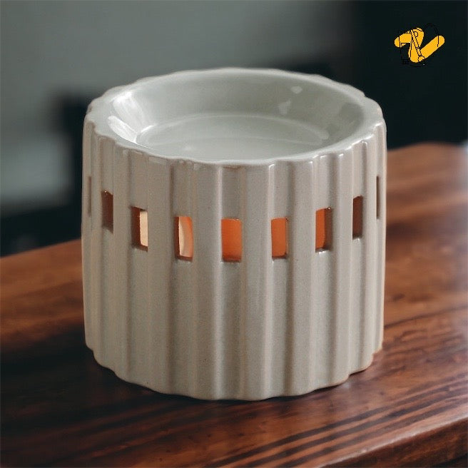 Vertical Stripes Aroma Burner (Grey Tinted)