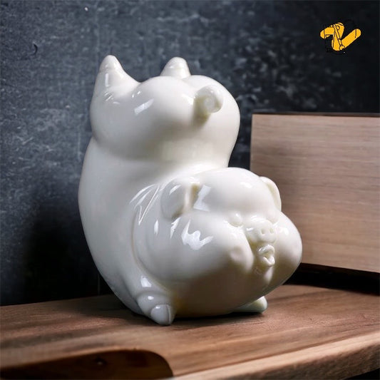 Blanc de Chine Dancing Pig Figurine