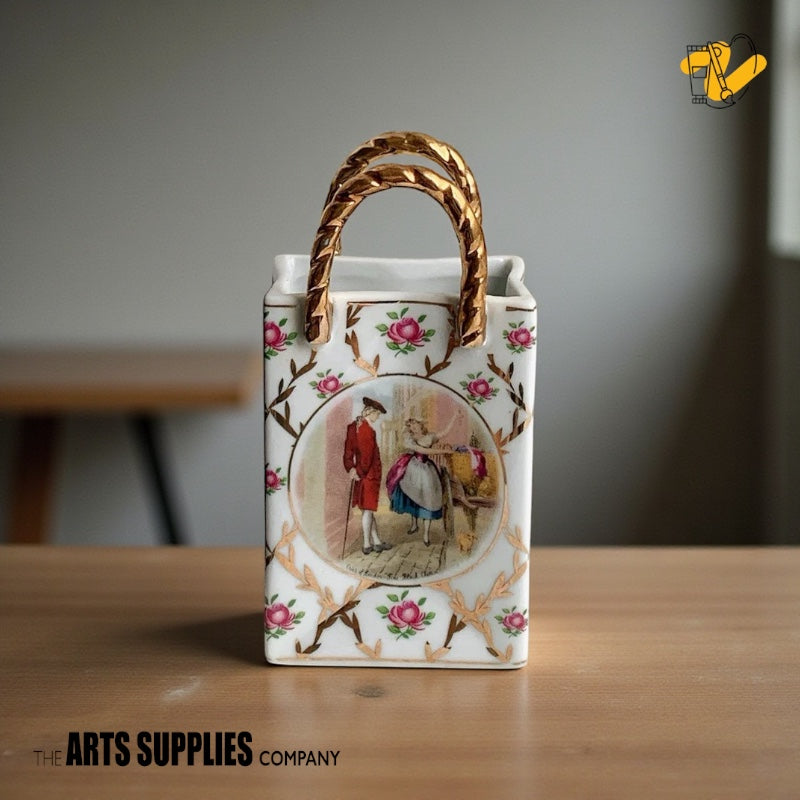 The Nordic Bag Vase with Gold Handles (2 Sizes)