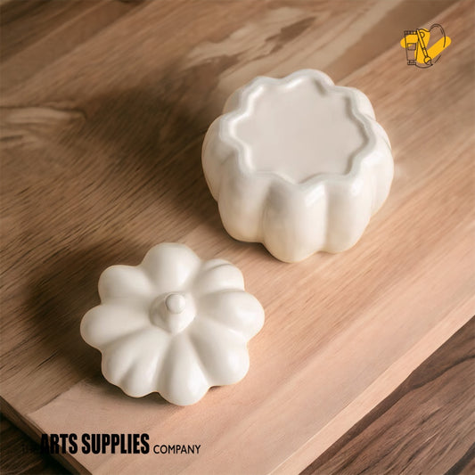 Pumpkin Trinket Jar with Lid (Matte Finish Glaze)