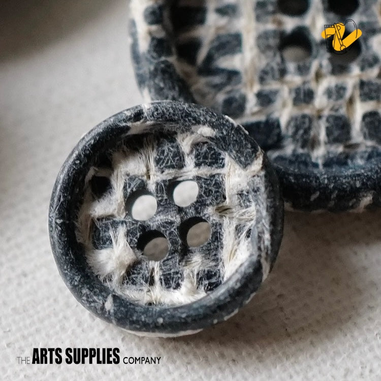 Buttons | Textile Blue (Pack of 6)