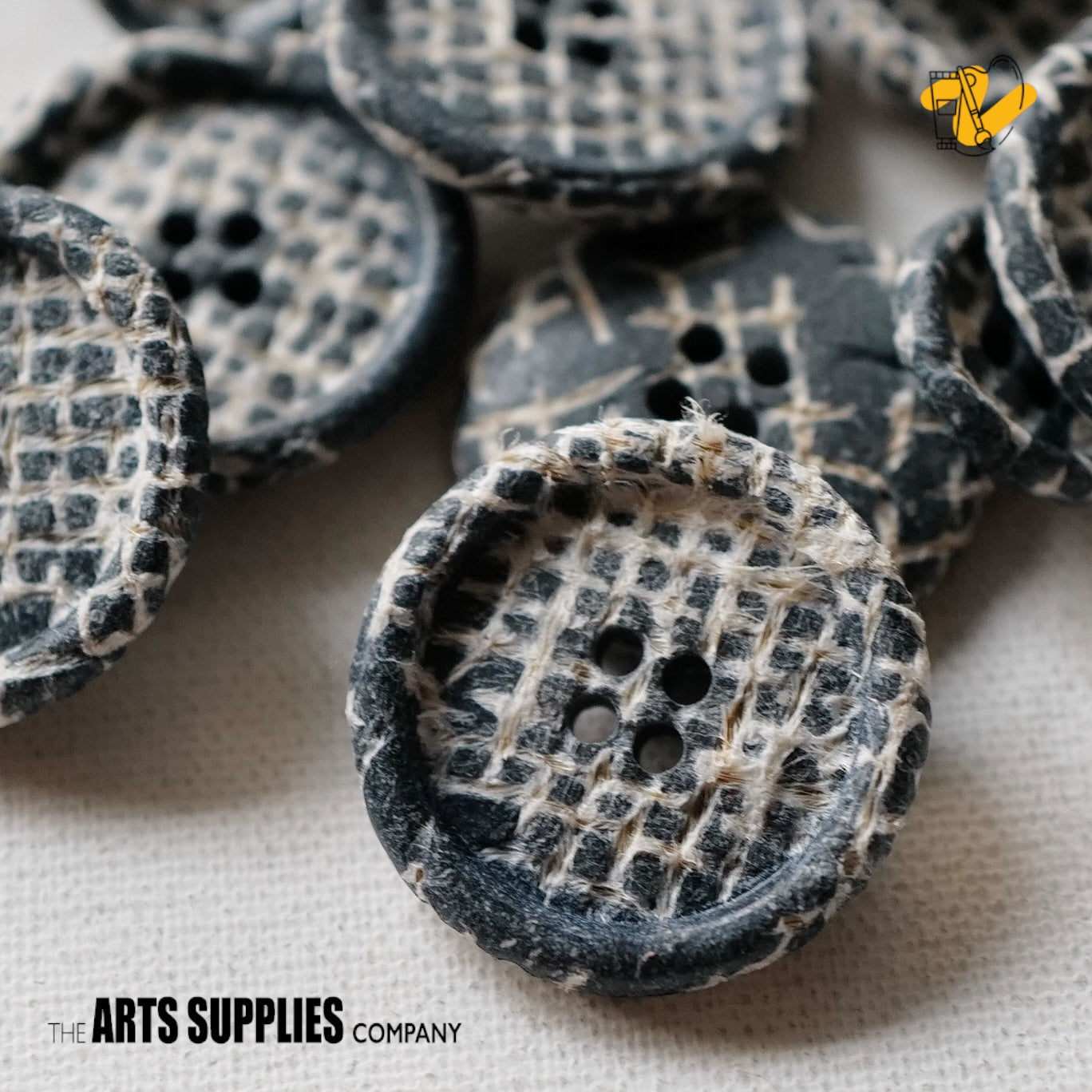Buttons | Textile Blue (Pack of 6)