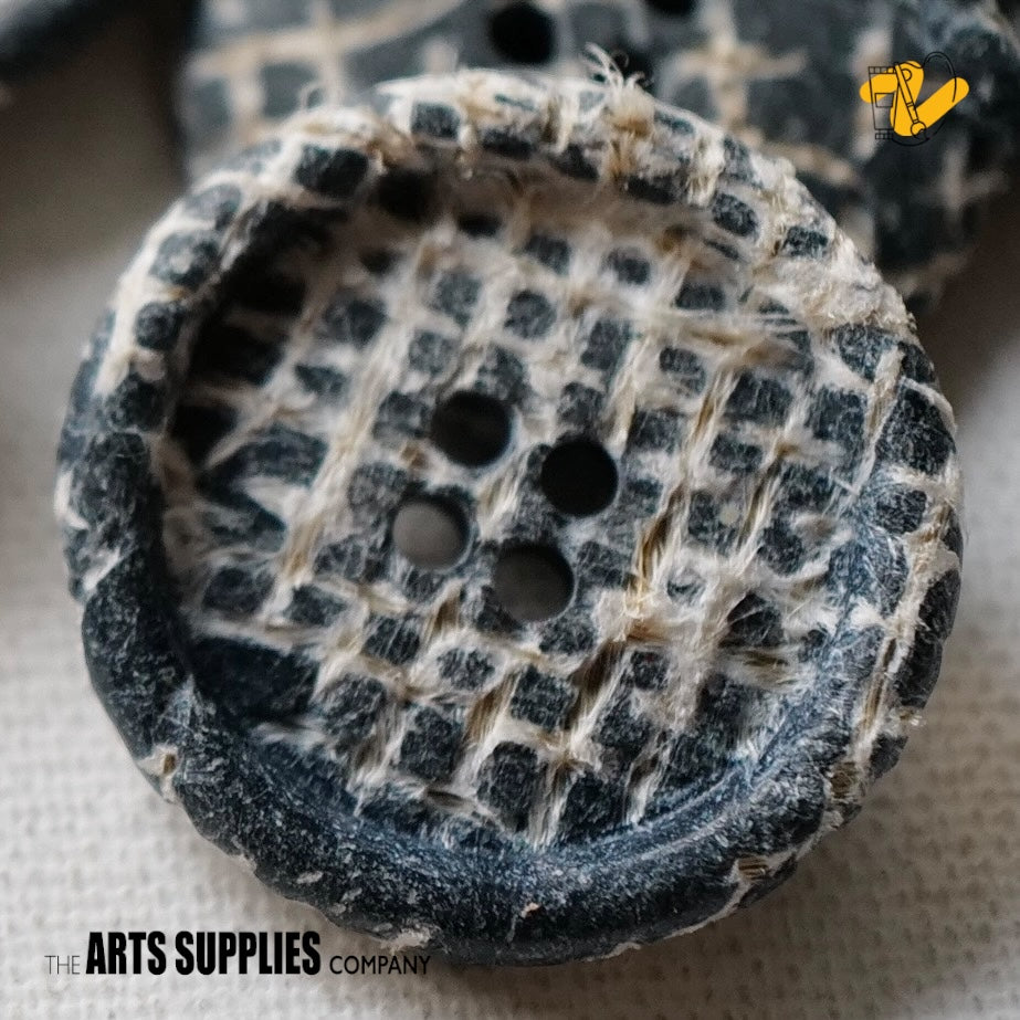 Buttons | Textile Blue (Pack of 6)