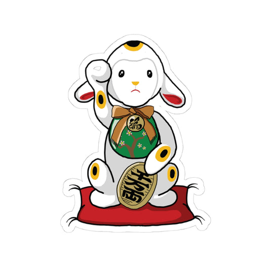 Maneki-Neko Lamb Stickers, Cute Stickers for Laptops, Japanese Decor, Gift for Lamb Lovers, Kawaii Accessories, Home and Office Decoration