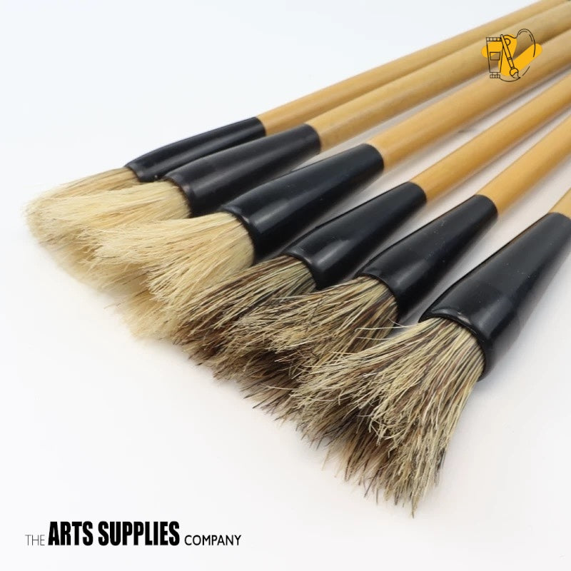 Handmade Hog Bristles Hollow Core Paint Brush (Set of 6 Sizes)