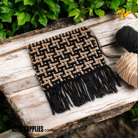 Knitting Kit | Houndstooth Scarf (10 Color Combinations)