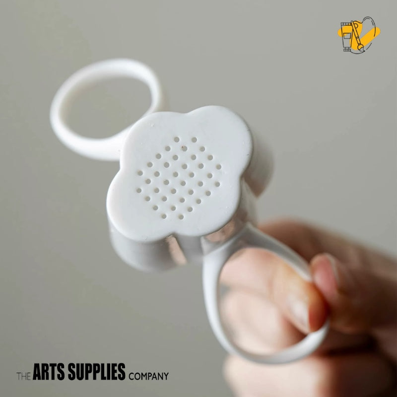 Floral Porcelain Tea Strainer with Saucer