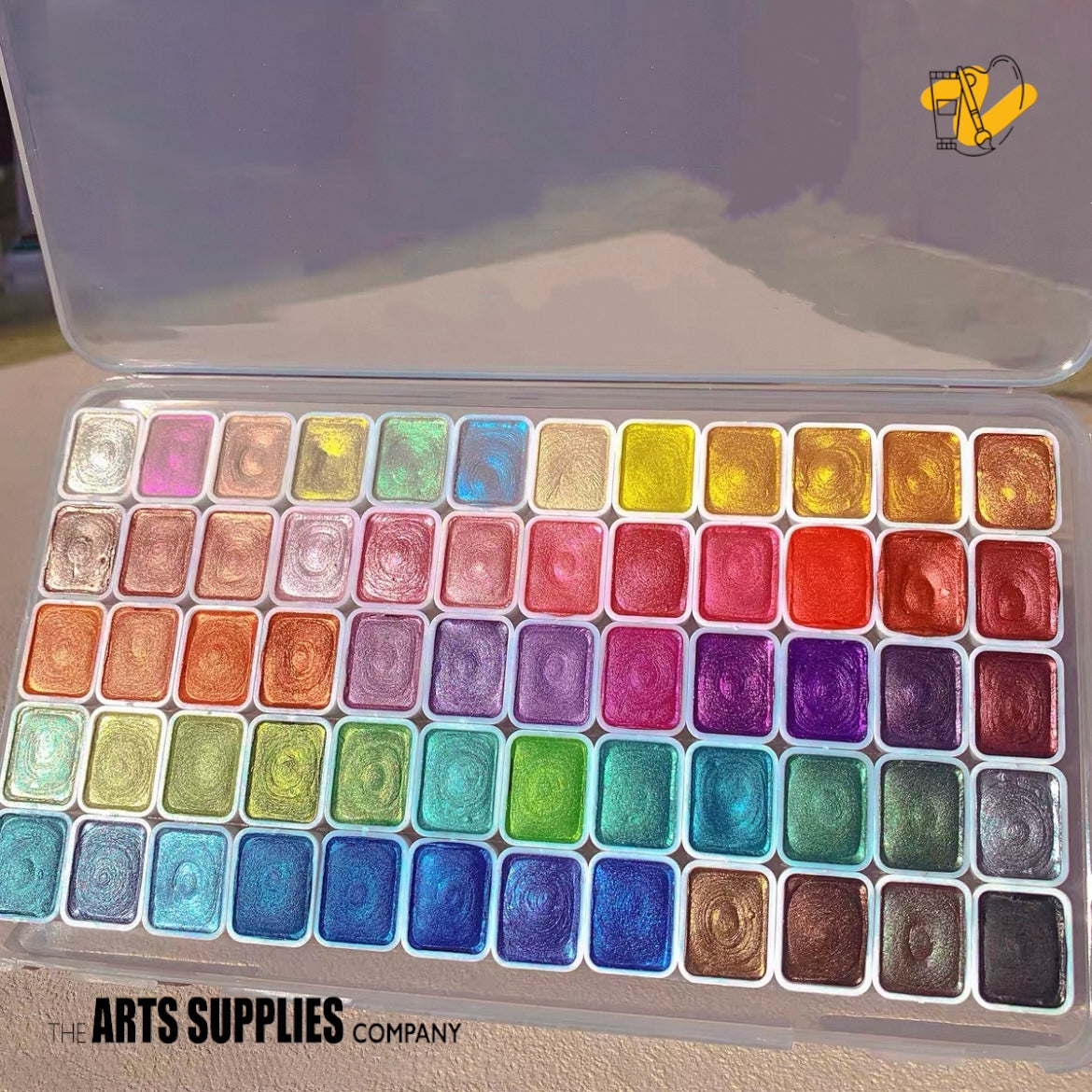 Shimmery Watercolor Paint Set (60 General Colors)