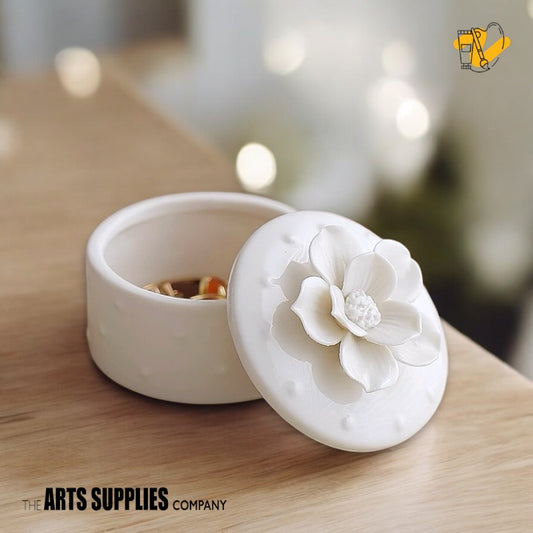 Round Trinket with Hand Crafted Flower