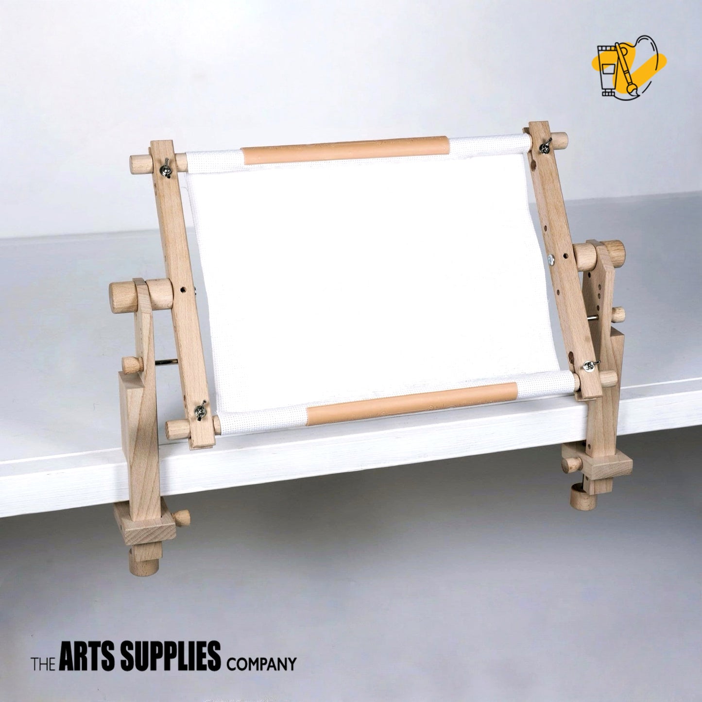 Adjustable Beech Wood Embroidery/ Tapestry Scroll Frame Table Mount Set