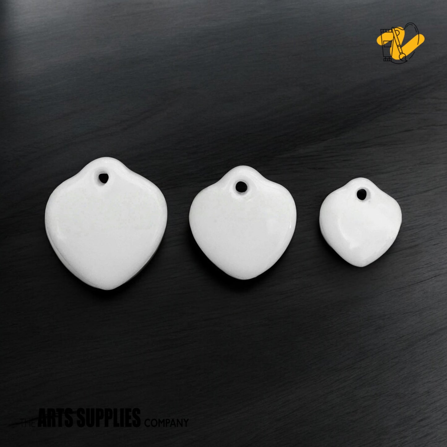 Porcelain Pendant | Heart (Set of 10)