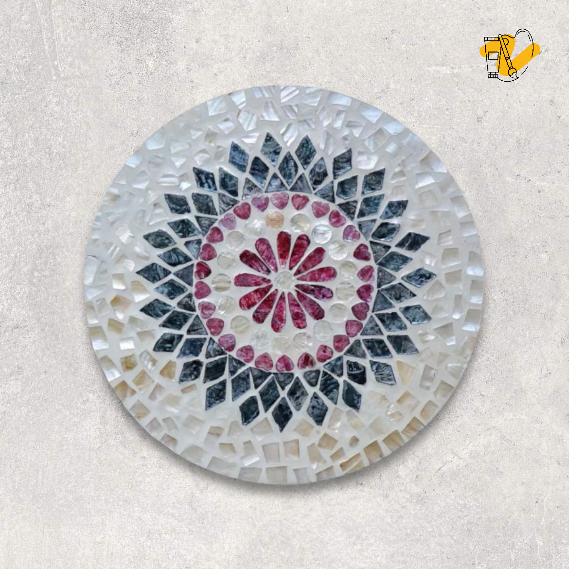 Charger Plate with Natural Seashell Inlay