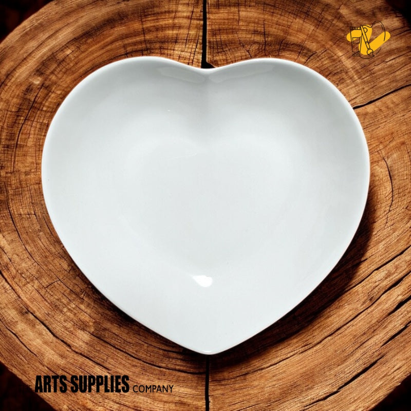 Bone China Heart Shaped Plate (8")