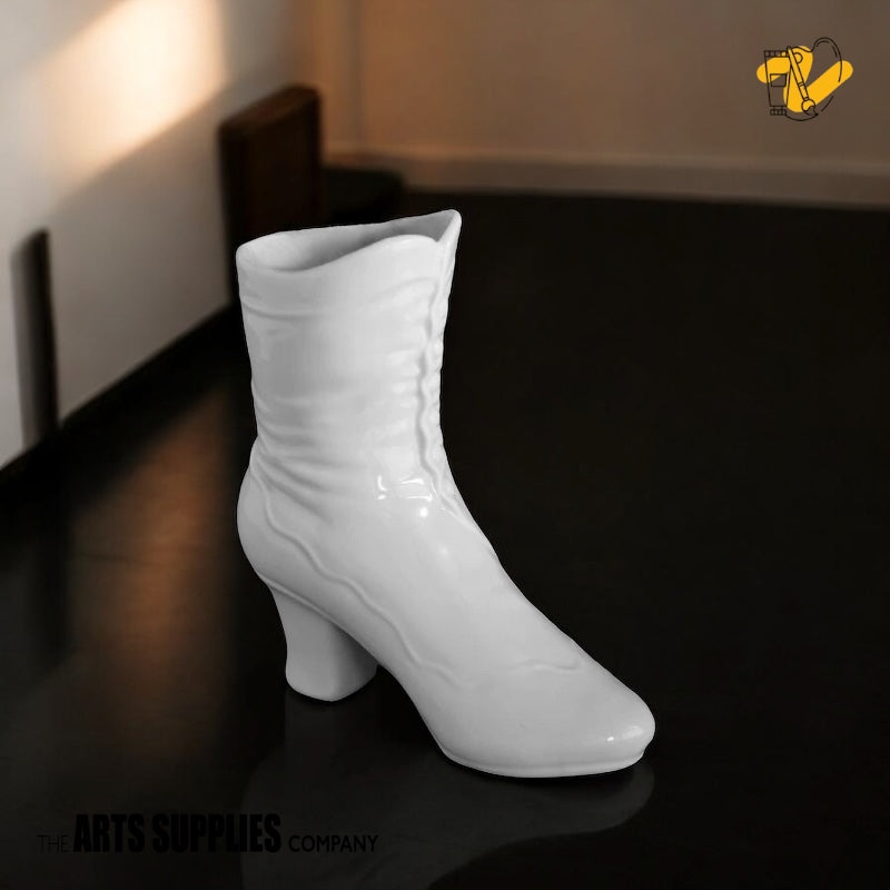 Cream Color Ceramic Victorian Boot