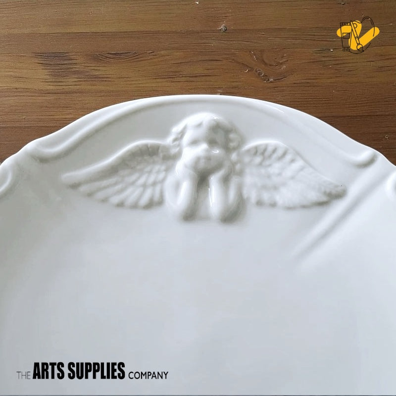 Angelica Round Salad Plate with Georgian Scroll Lines (20cm)