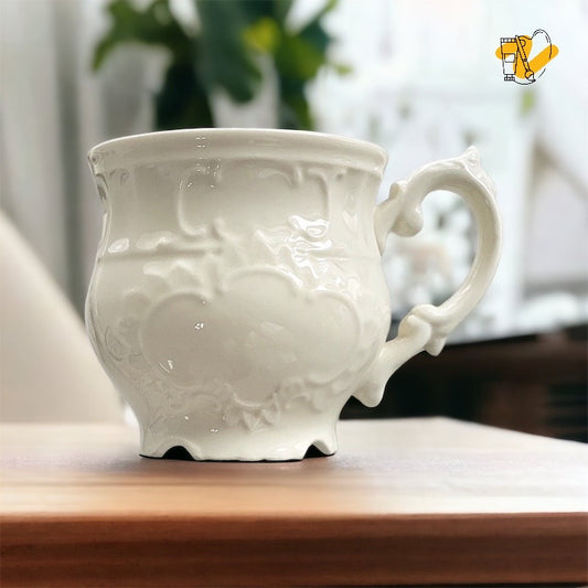 Cream Color Neoclassical Style Embossed Coffee Cup (4 styles, 250ml)