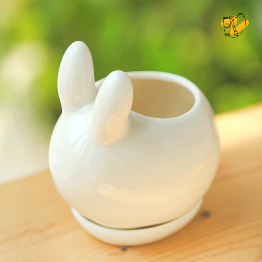 Rabbit Plant Pot with Drainage Plate