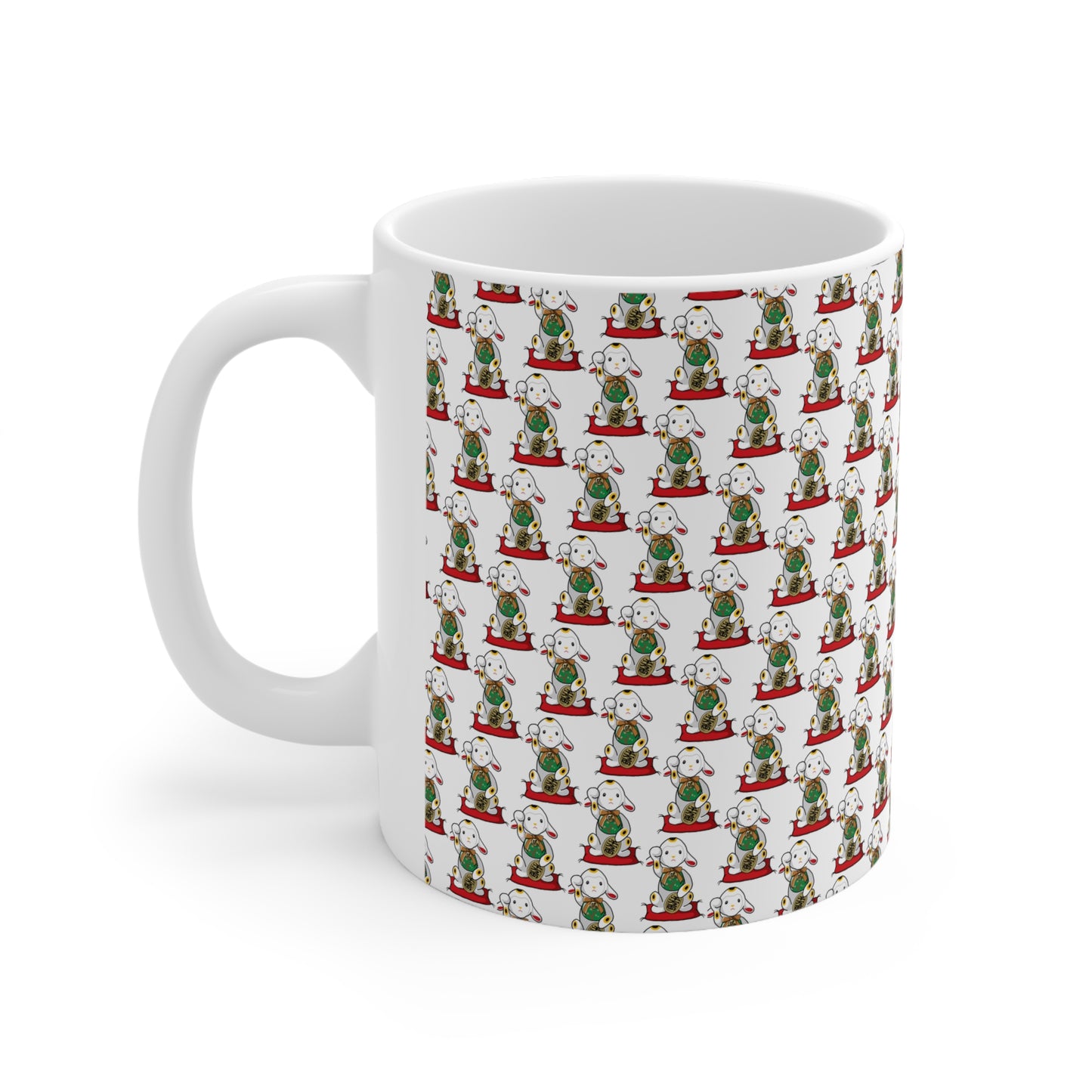 Ceramic Maneki-Neko Lamb Coffee Mug - Whimsical Design, Cute Gift for Tea Lovers, Home Decor, Cozy Vibes