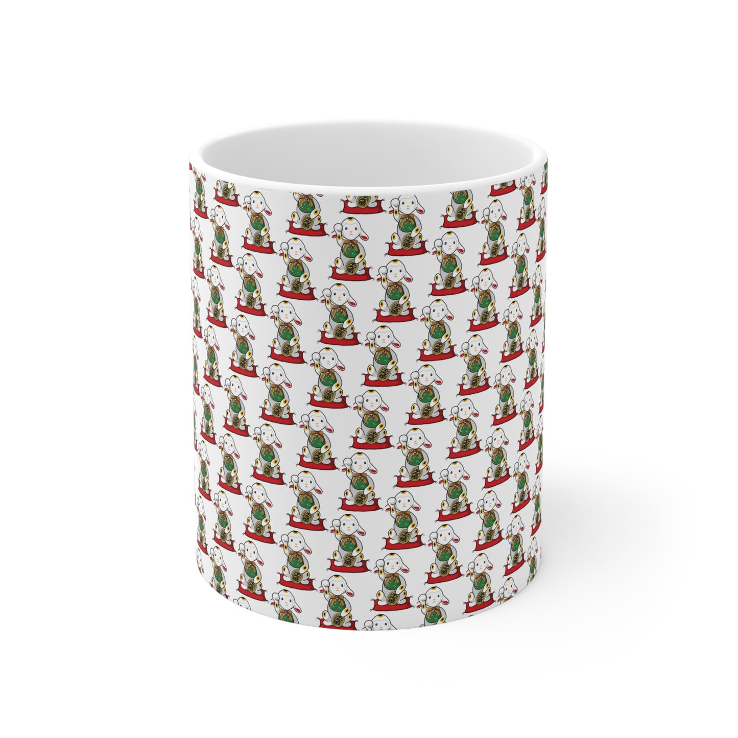Ceramic Maneki-Neko Lamb Coffee Mug - Whimsical Design, Cute Gift for Tea Lovers, Home Decor, Cozy Vibes
