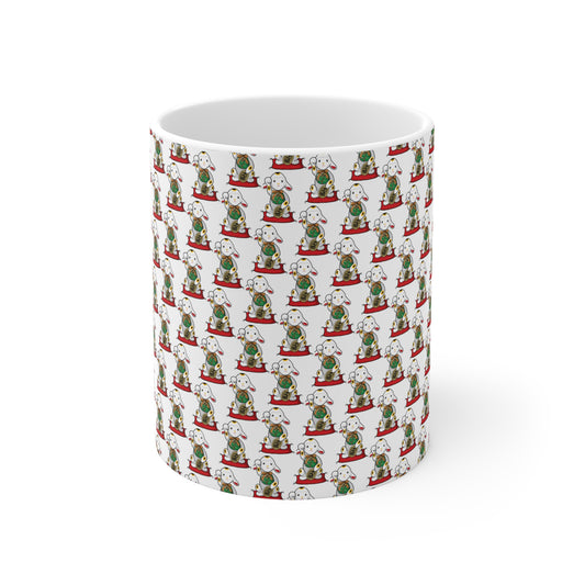 Ceramic Maneki-Neko Lamb Coffee Mug - Whimsical Design, Cute Gift for Tea Lovers, Home Decor, Cozy Vibes