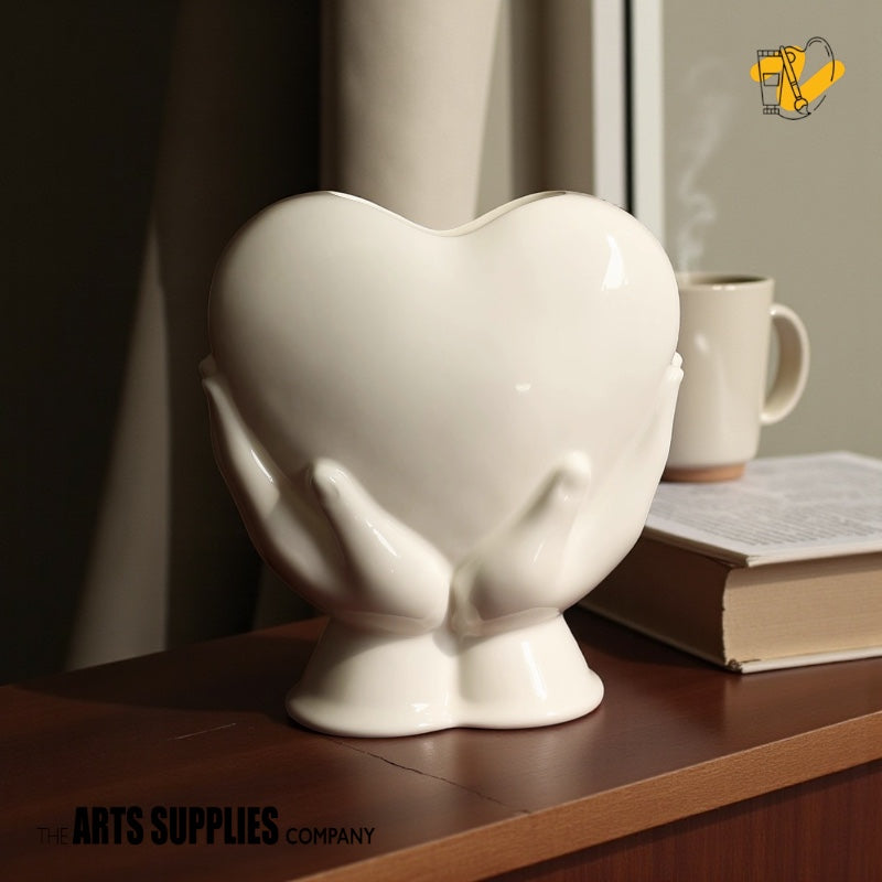 Hand Holding Heart Vase