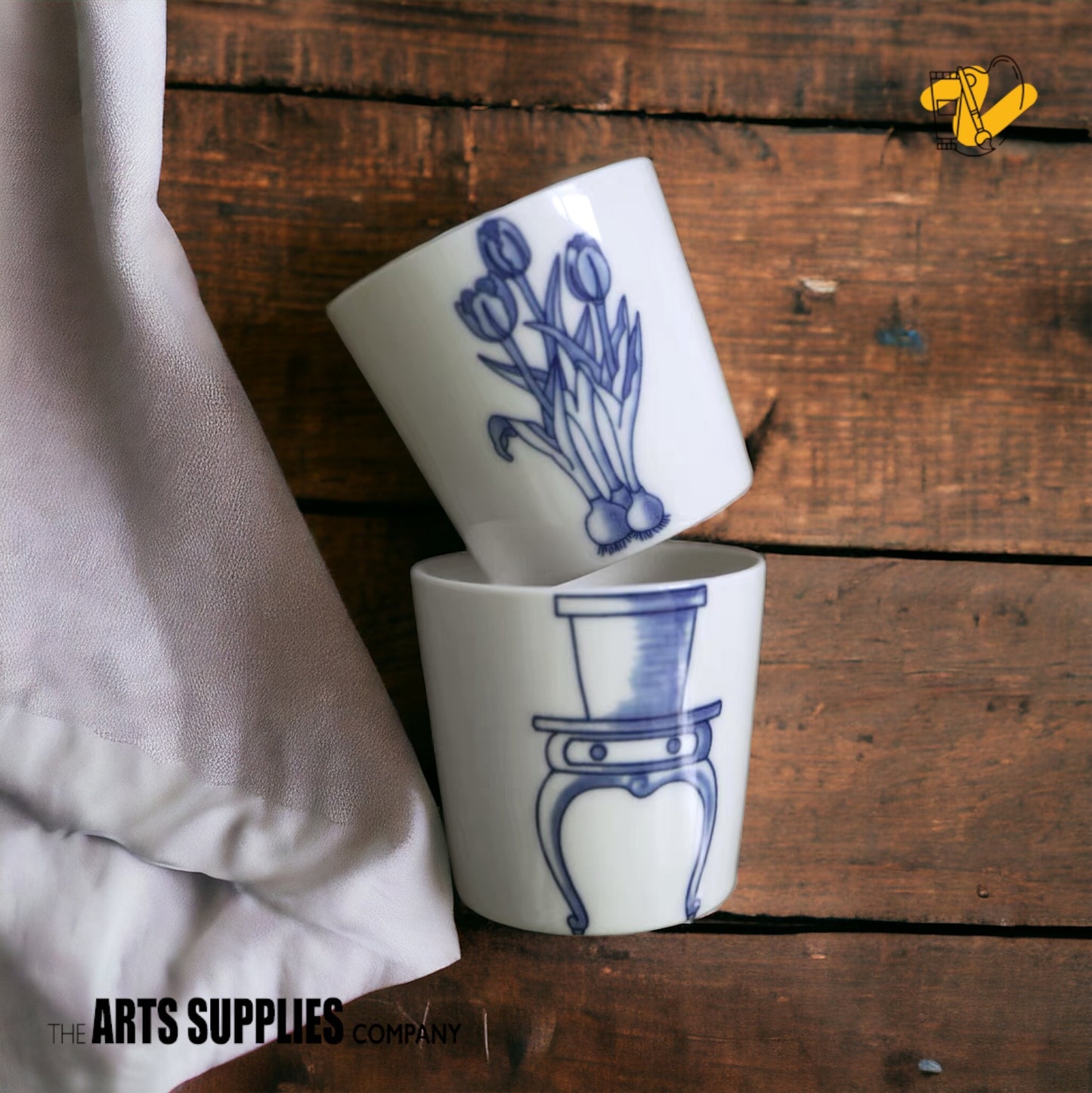 Set of Cups with Pot Plant & Stand (180ml)