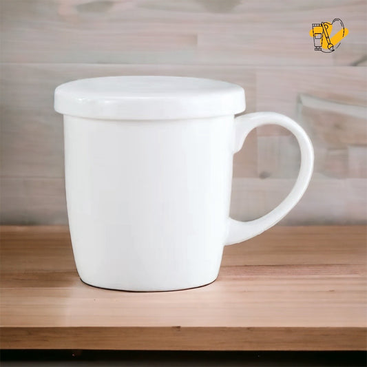 Porcelain Coffee Mug with Lid (350ml)