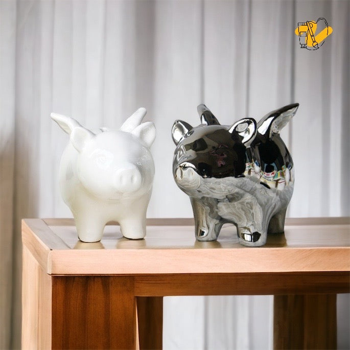 White Flying Piglet Coin Bank