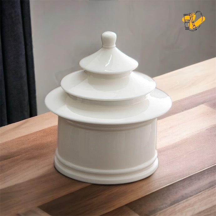 Blanc de Chine Pagoda Storage Container