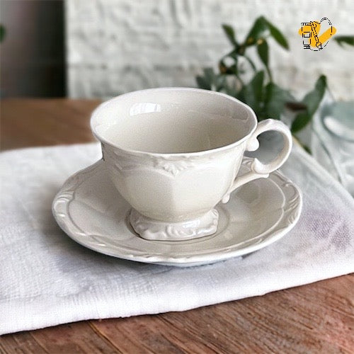 Cream Color Neoclassical Vintage Style Coffee Set