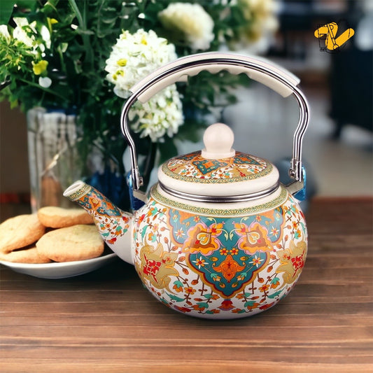 Floral Pattern Enamel Tea Kettle (2 Styles)