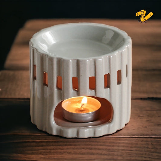 Vertical Stripes Aroma Burner (Grey Tinted)