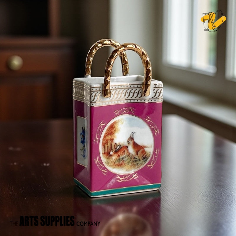 The Nordic Bag Vase with Gold Handles (2 Sizes)