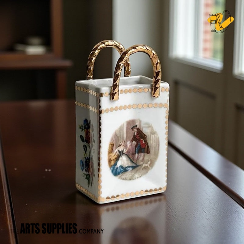 The Nordic Bag Vase with Gold Handles (2 Sizes)