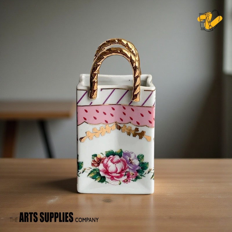 The Nordic Bag Vase with Gold Handles (2 Sizes)