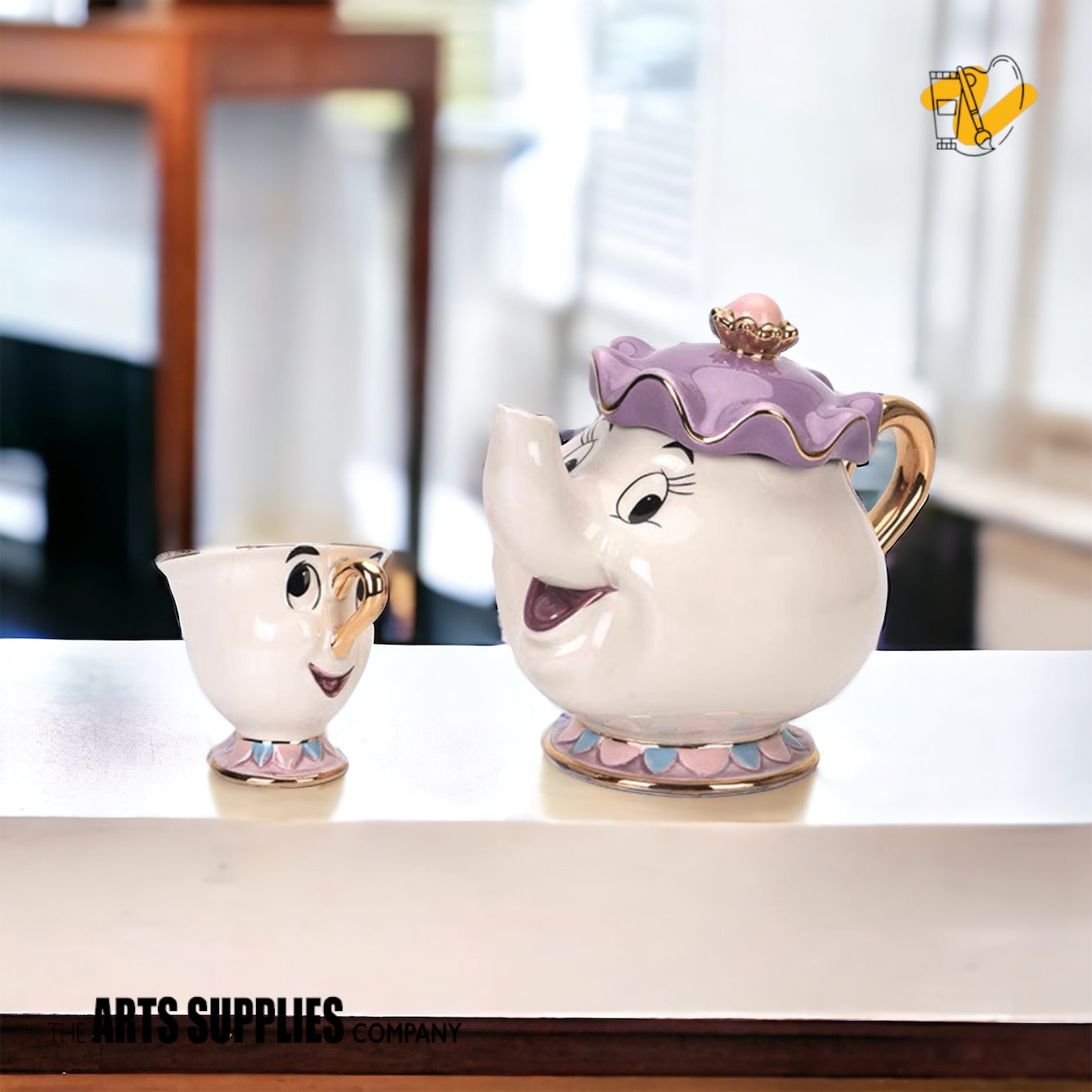 Beauty and The Beast Mrs Potts Teapot and Cup Set